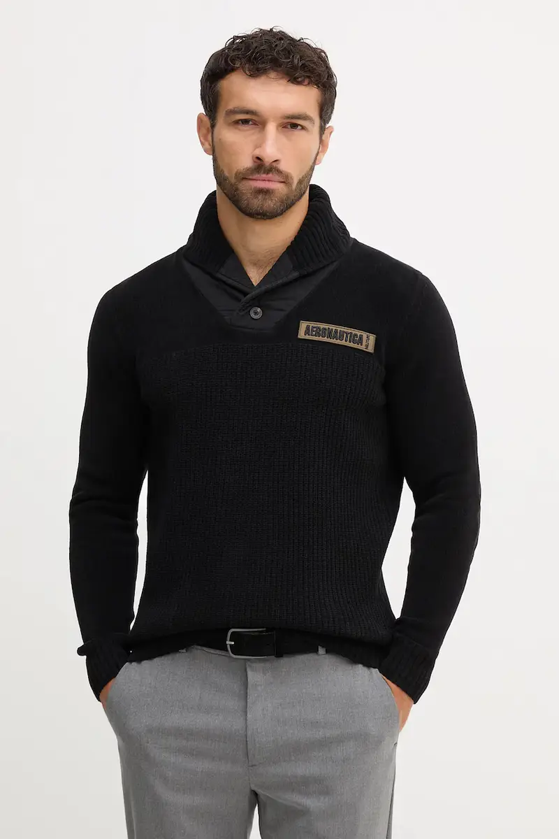 maglione in cotone uomo colore nero MA1574UL00539