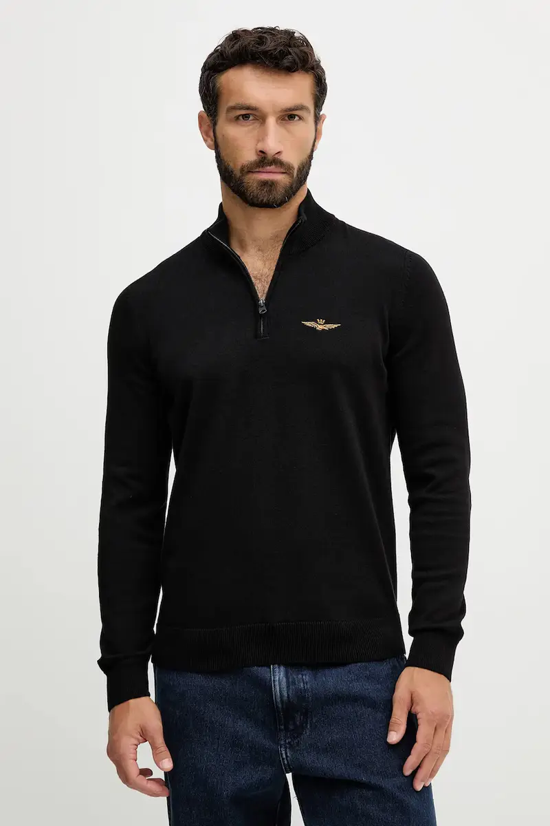 maglione in cotone uomo colore nero MA1578UL00506