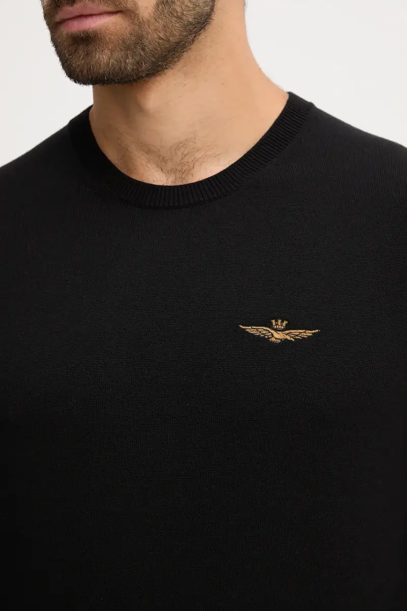 maglione in cotone uomo colore nero MA1611UL00506 miniatura 5