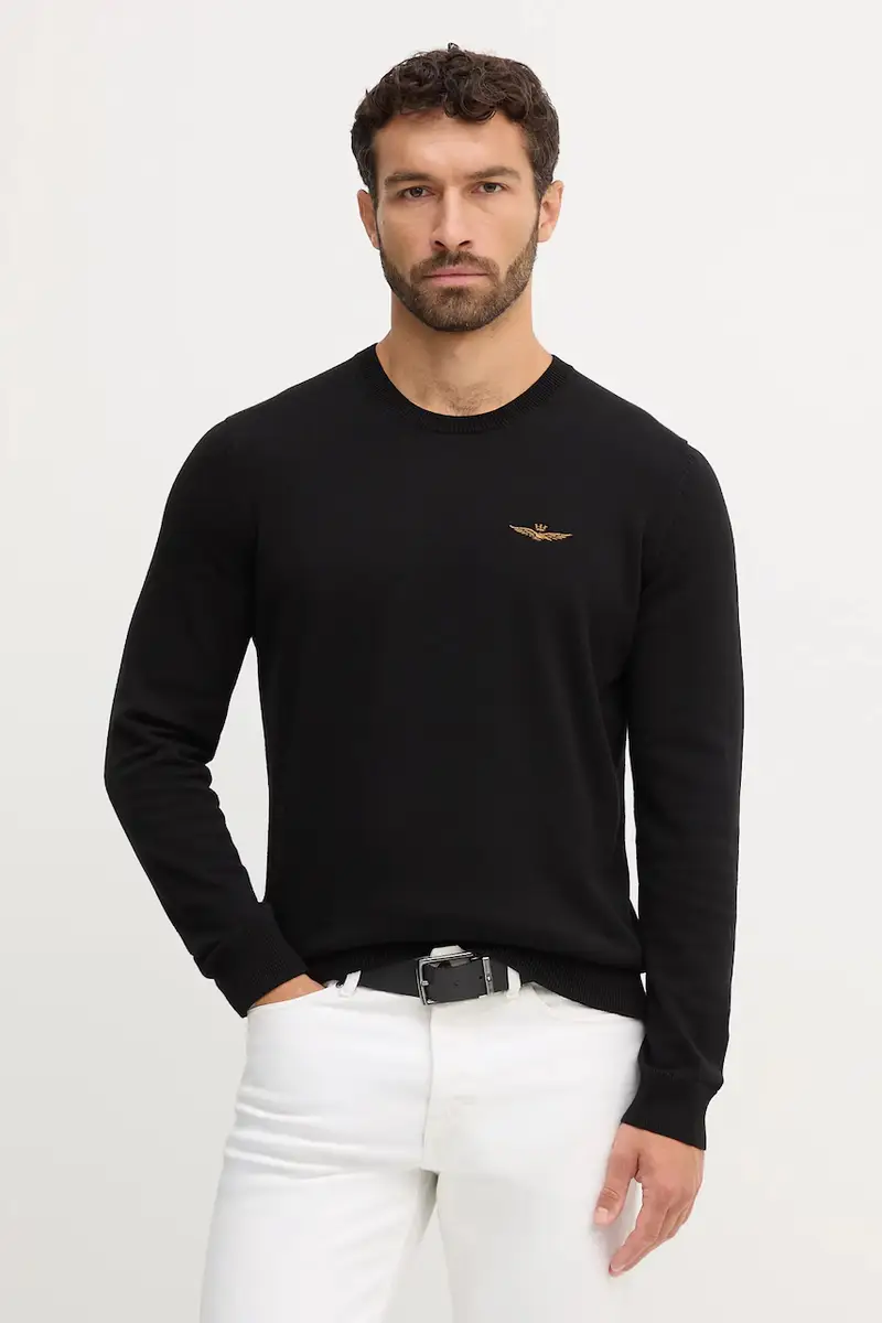 maglione in cotone uomo colore nero MA1611UL00506