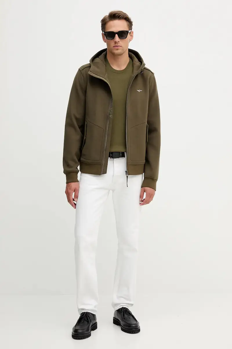 maglione in cotone uomo colore verde MA1611UL00506 miniatura 2