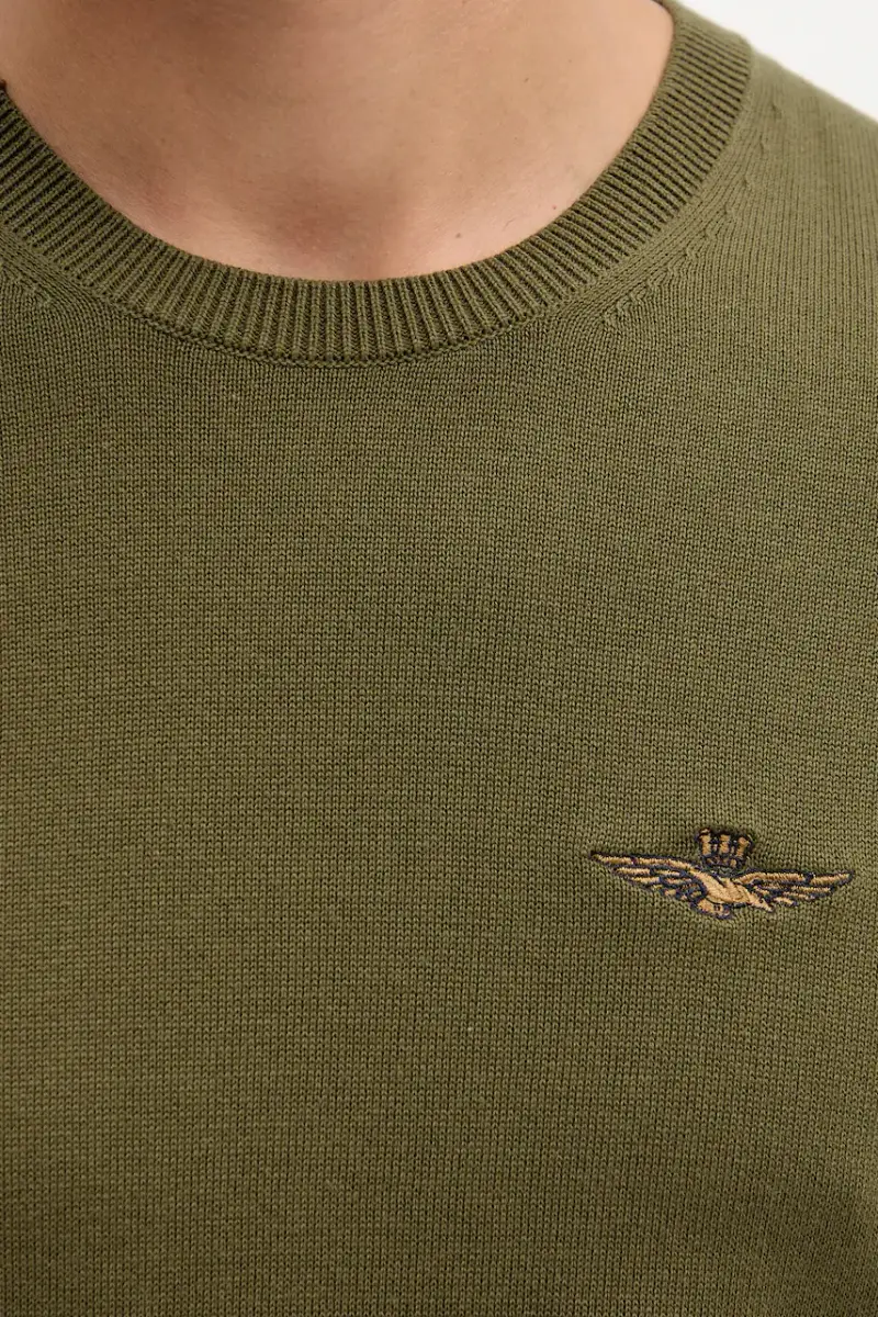 maglione in cotone uomo colore verde MA1611UL00506 miniatura 5