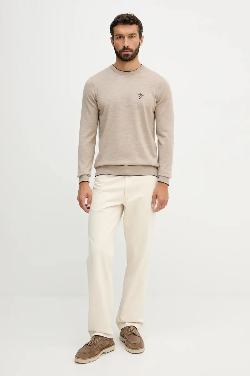 maglione in lana uomo colore beige MA1567UL00415 miniatura 2