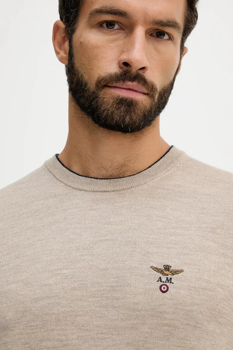 maglione in lana uomo colore beige MA1567UL00415 miniatura 4