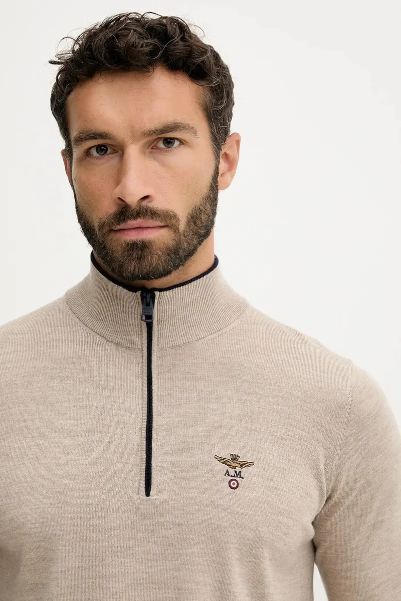 maglione in lana uomo colore beige MA1570UL00415 miniatura 4