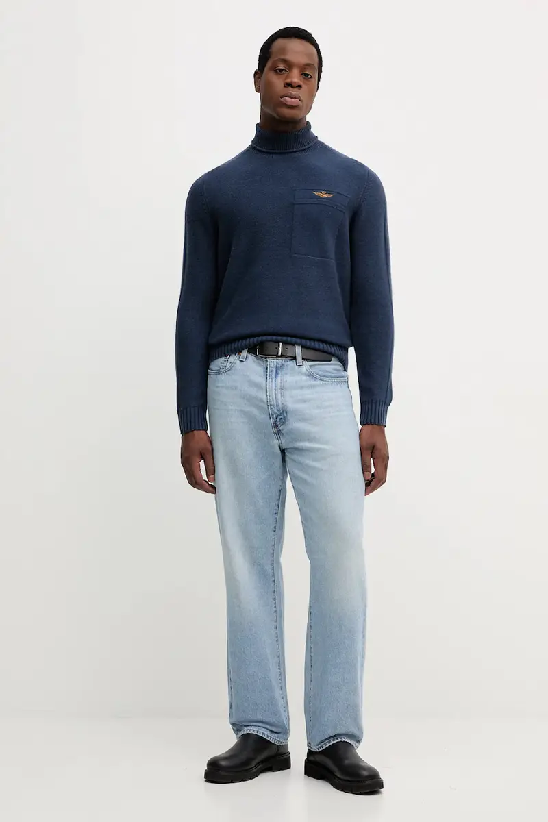 maglione in lana uomo colore blu navy MA1587UL00904 miniatura 2