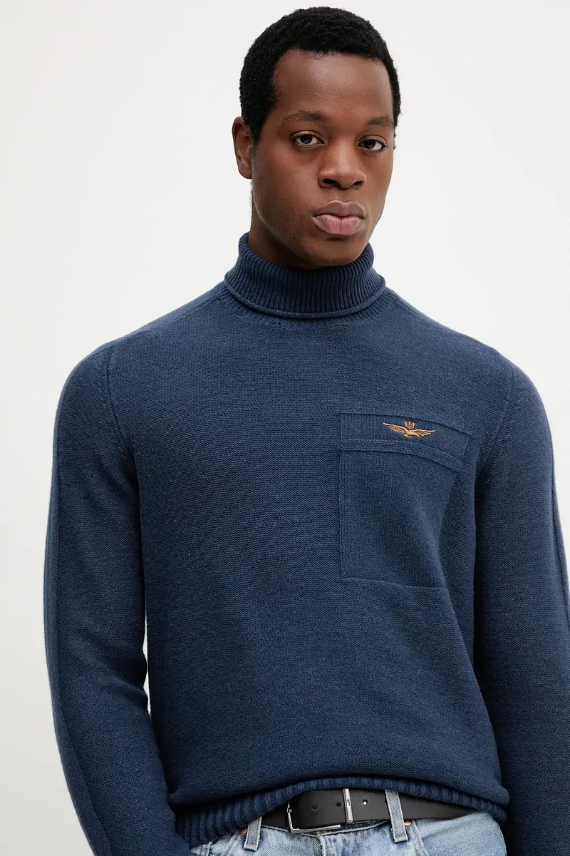 maglione in lana uomo colore blu navy MA1587UL00904 miniatura 4