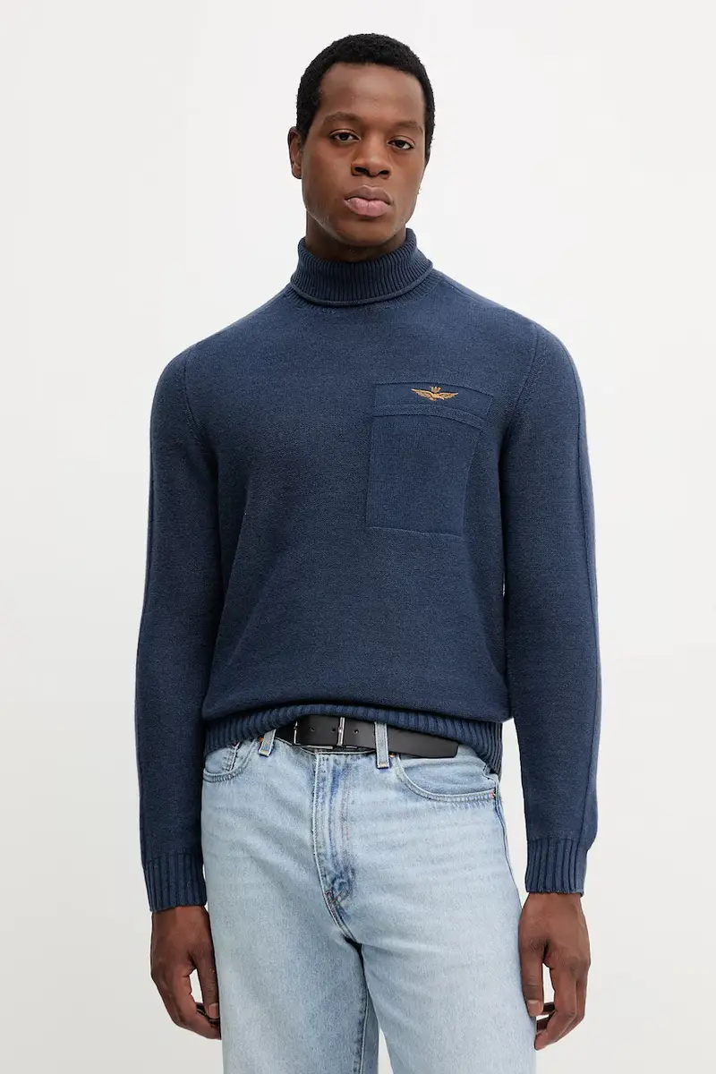 maglione in lana uomo colore blu navy MA1587UL00904