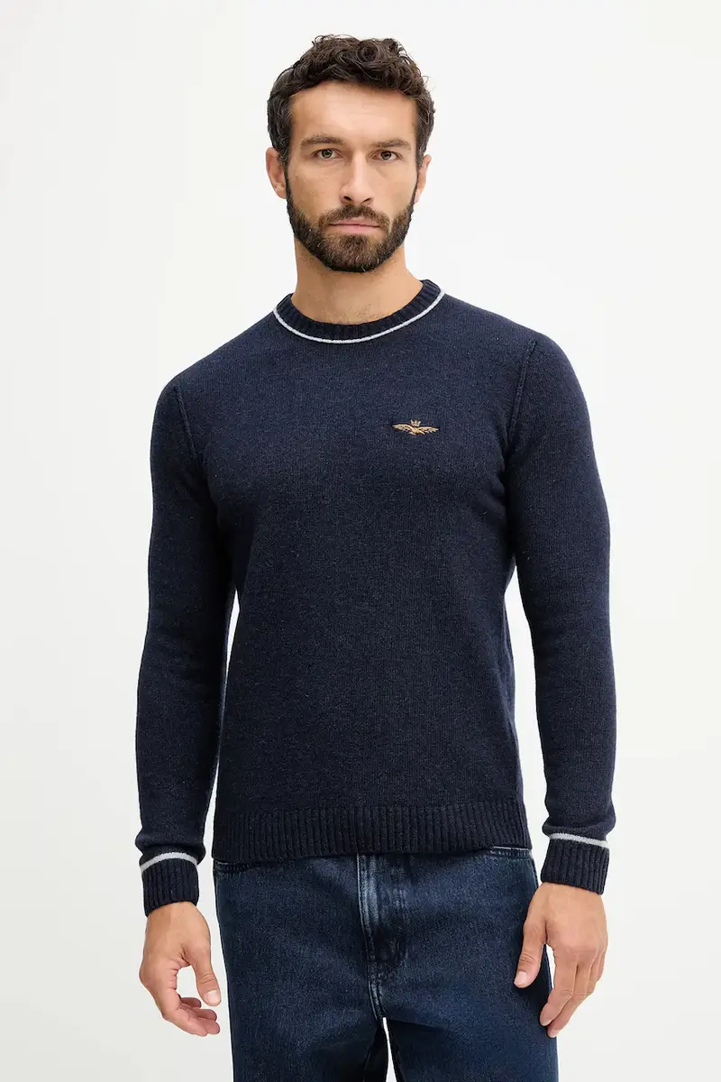 maglione in lana uomo colore blu navy MA1608UL00924