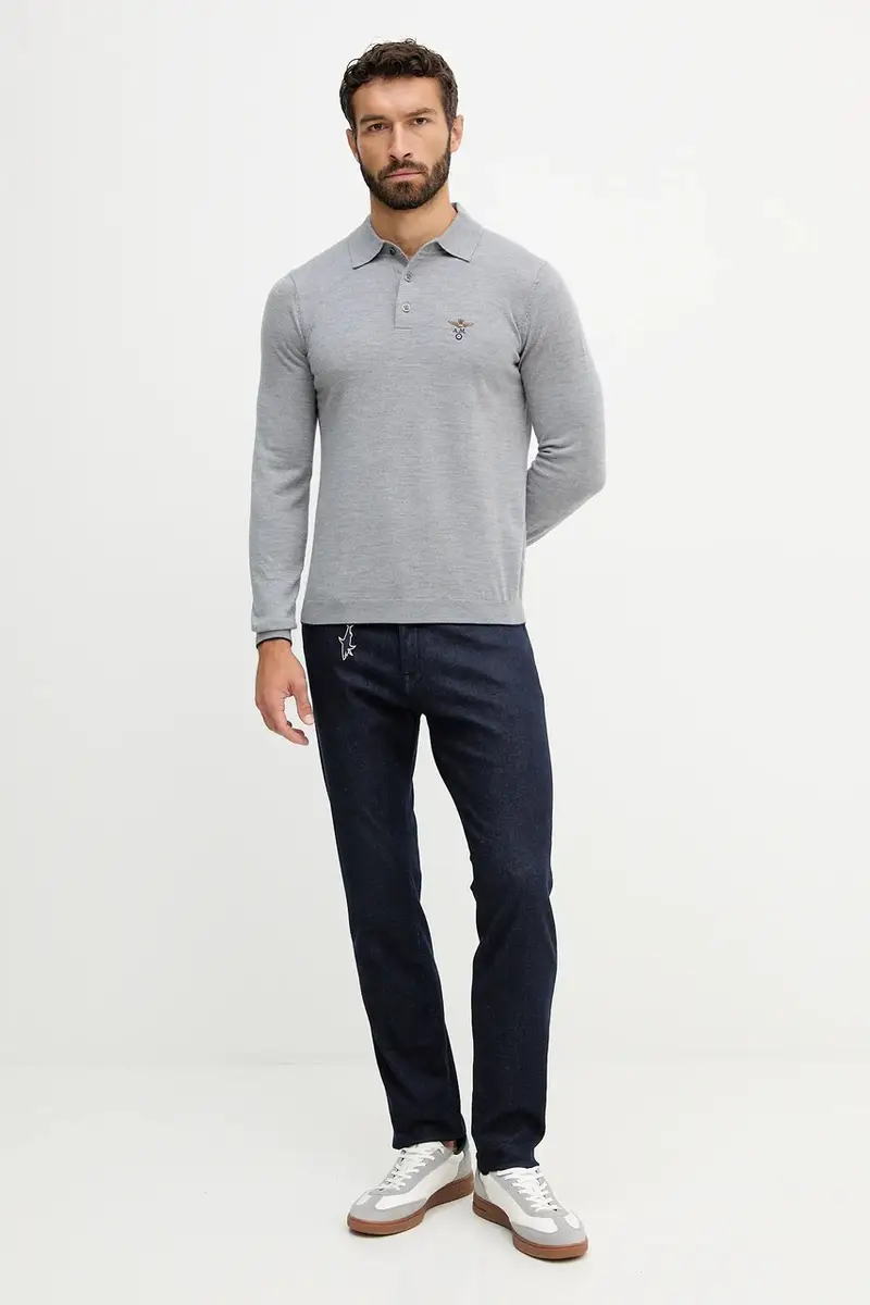 maglione in lana uomo colore grigio MA1607UL00415 miniatura 2