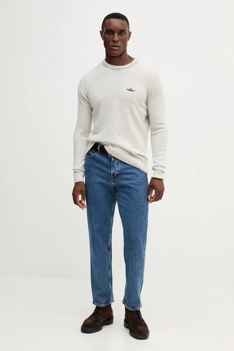 maglione in lana uomo colore grigio MA1608UL00924 miniatura 2