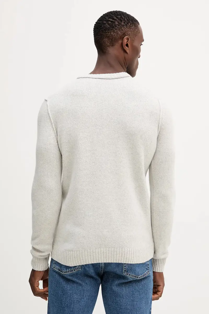 maglione in lana uomo colore grigio MA1608UL00924 miniatura 3