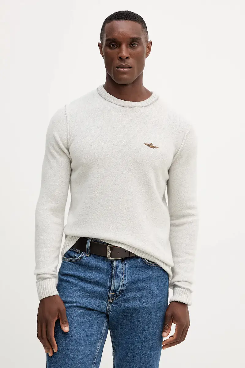 maglione in lana uomo colore grigio MA1608UL00924