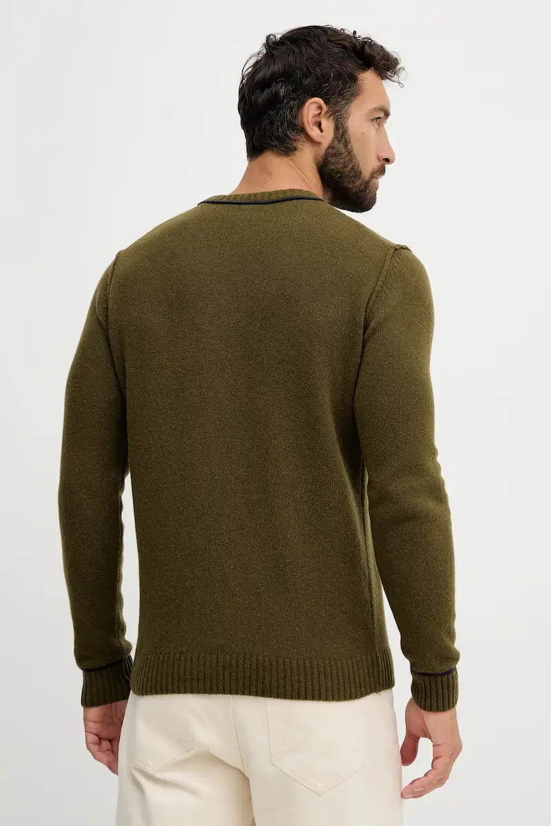 maglione in lana uomo colore verde MA1608UL00924 miniatura 3