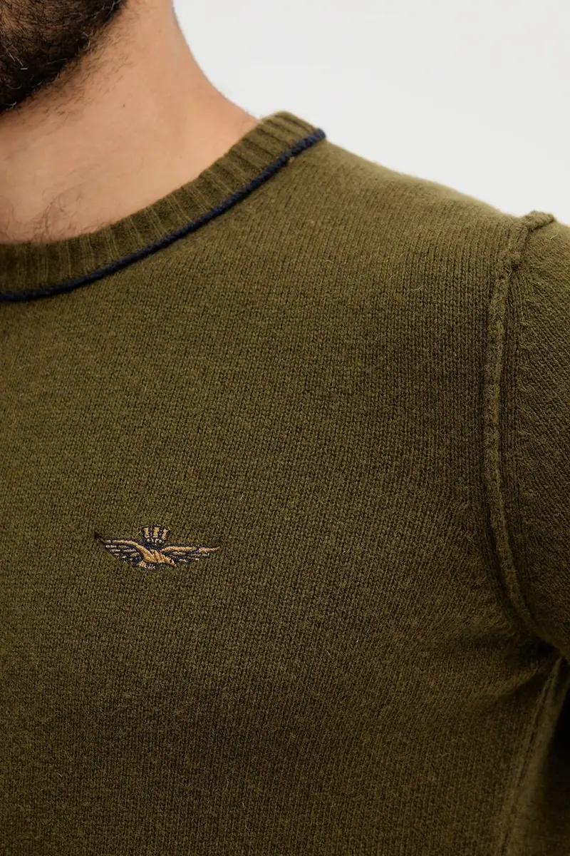 maglione in lana uomo colore verde MA1608UL00924 miniatura 5