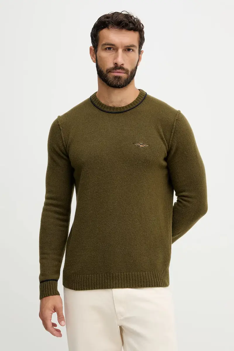 maglione in lana uomo colore verde MA1608UL00924