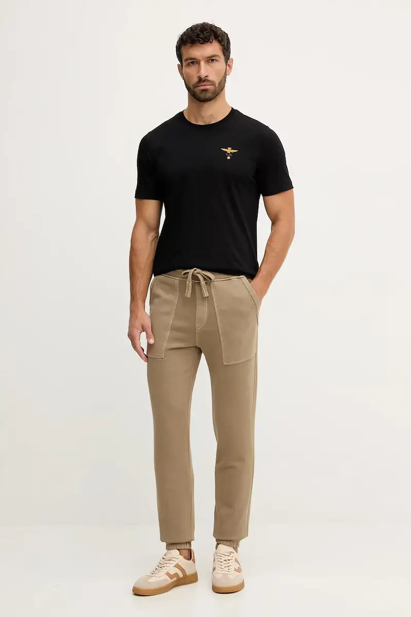 pantaloni tuta di cotone uomo colore beige PF1003UF00665 miniatura 2