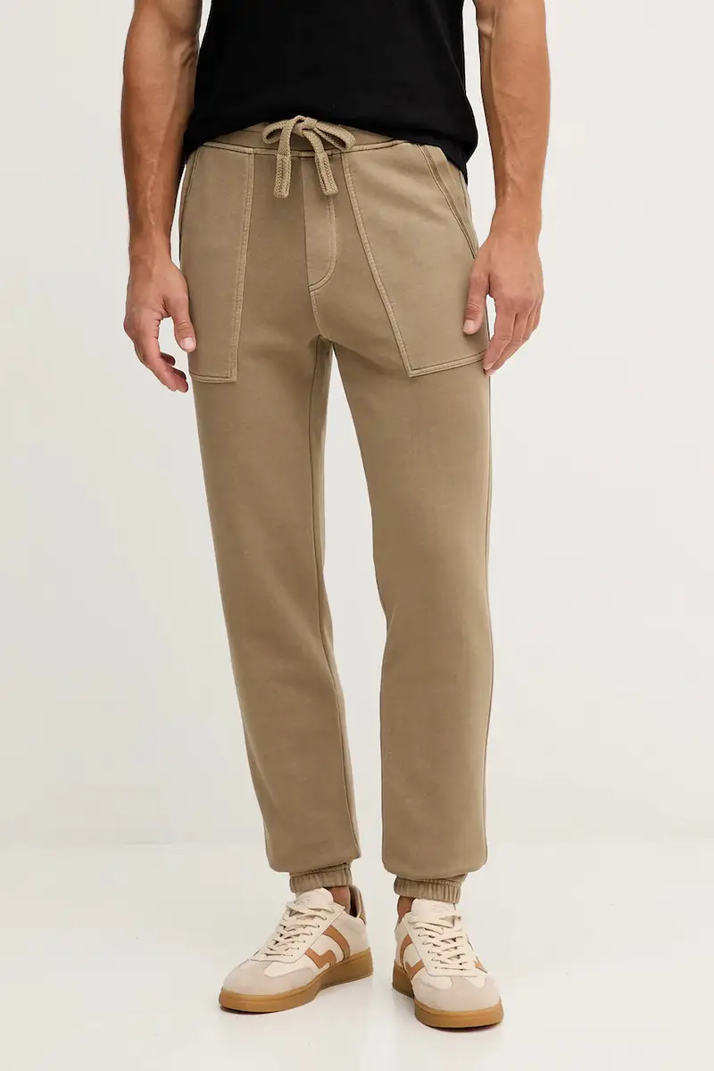 pantaloni tuta di cotone uomo colore beige PF1003UF00665