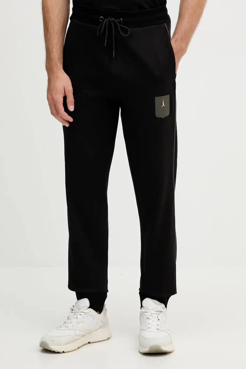 pantaloni tuta uomo colore nero con applicazione PF1004UF00667