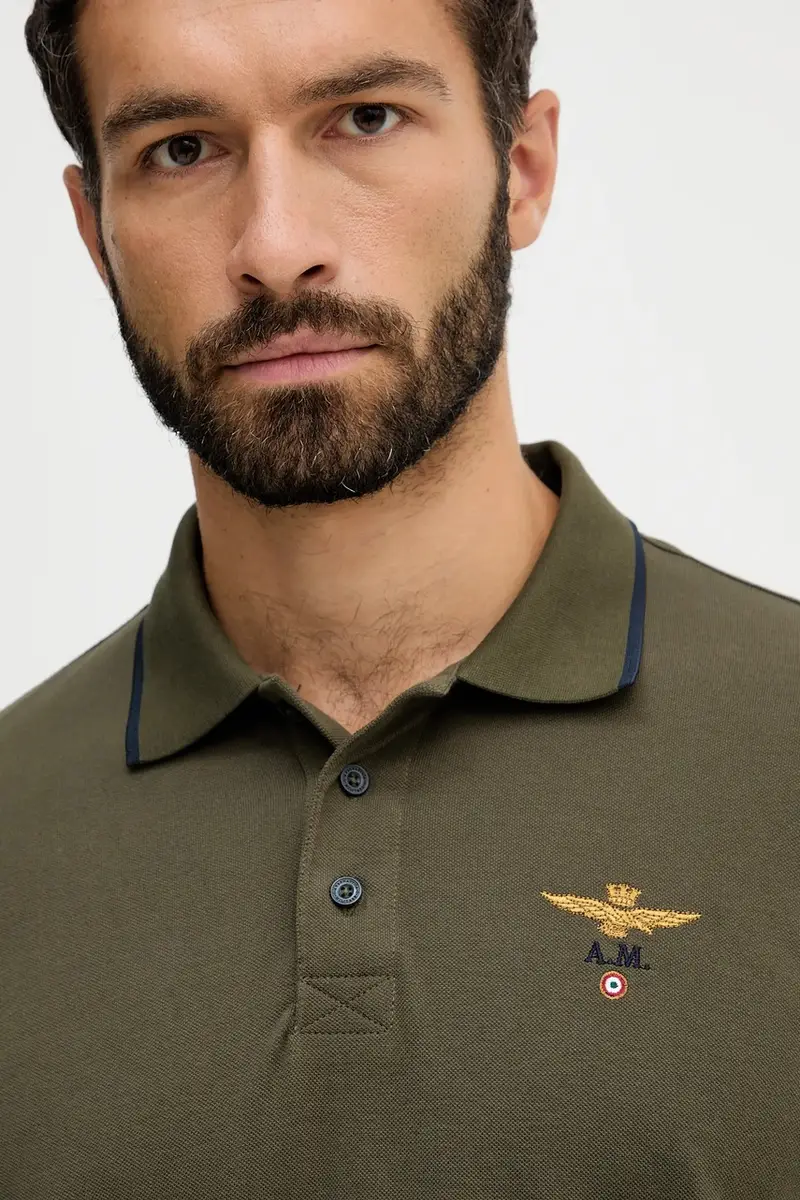 Aeronautica Militare Polo Uomo Verde 3781048 miniatura 3