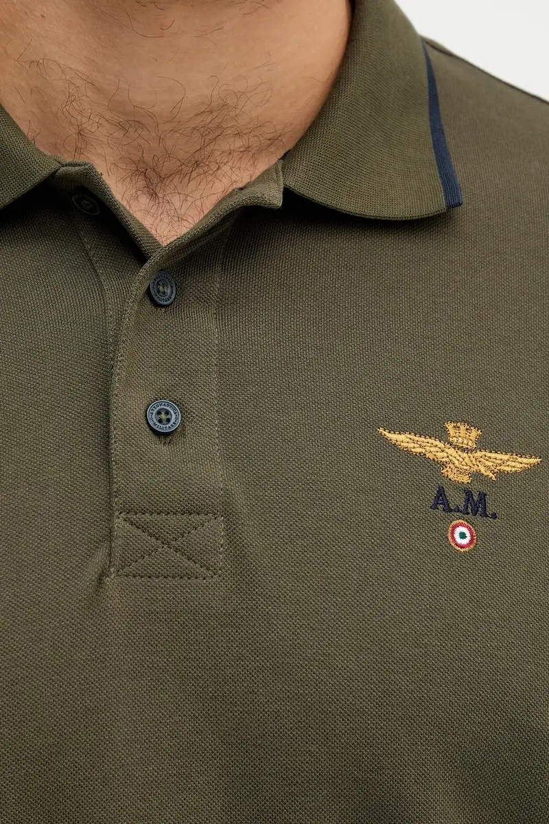 Aeronautica Militare Polo Uomo Verde 3781048 miniatura 4