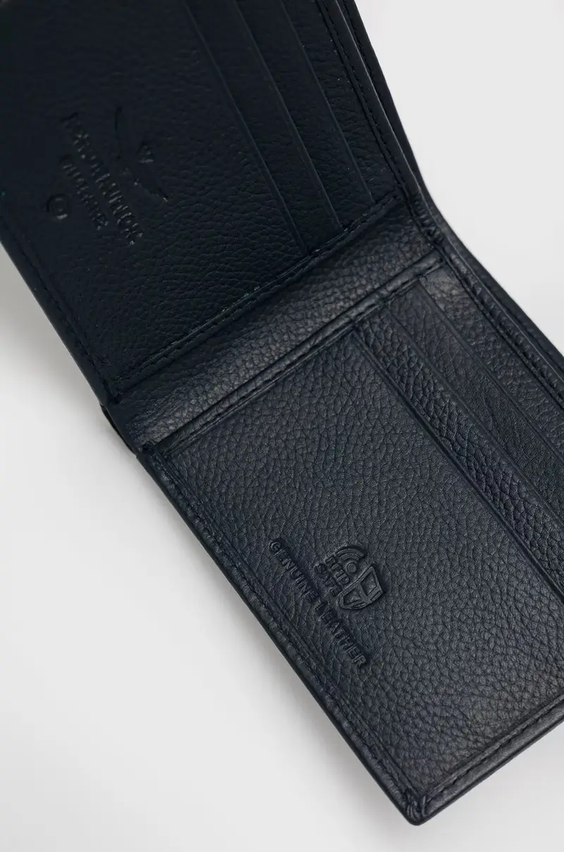 portafoglio in pelle uomo Blu navy miniatura 3