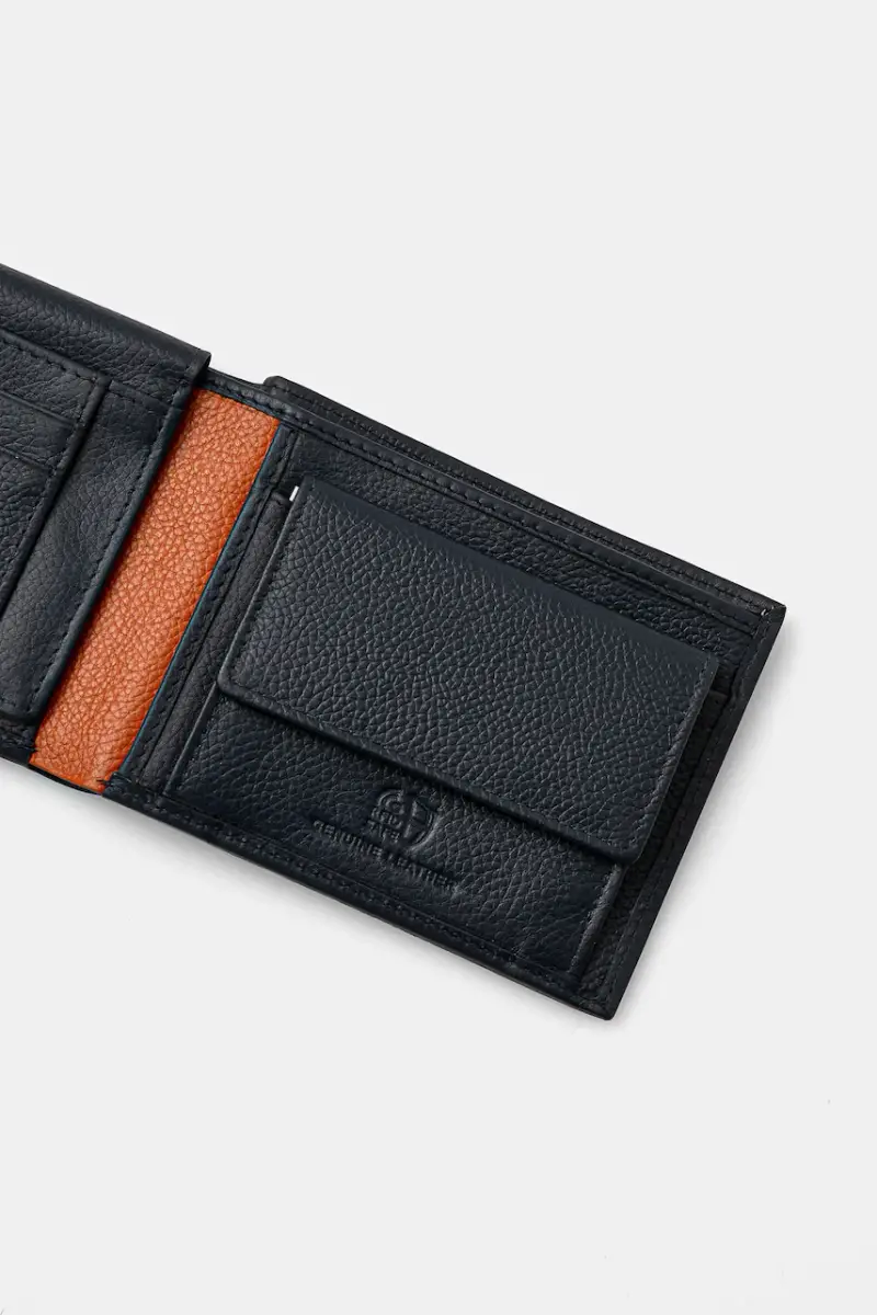 portafoglio in pelle uomo Blu navy miniatura 4