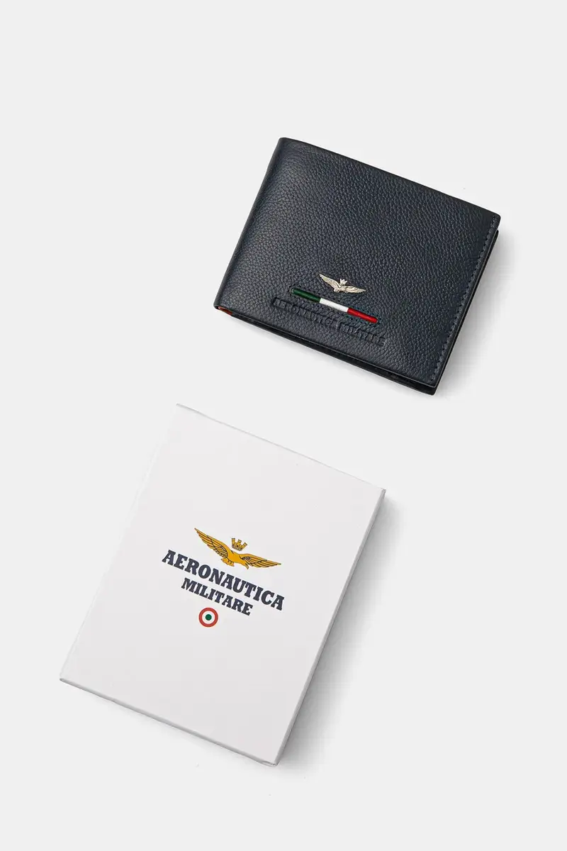 portafoglio in pelle uomo Blu navy miniatura 5