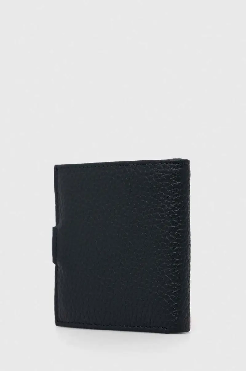 portafoglio in pelle uomo Blu navy miniatura 2