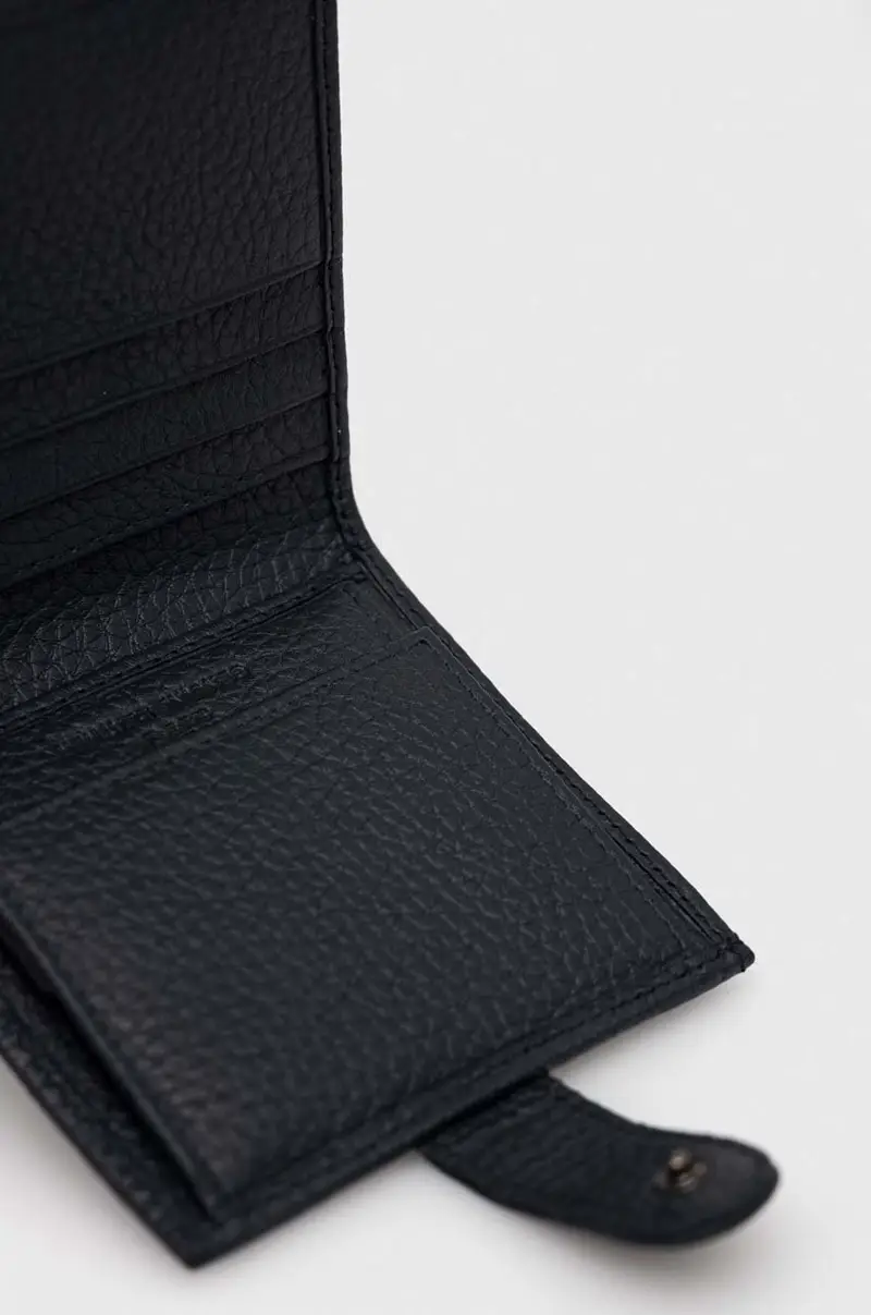 portafoglio in pelle uomo Blu navy miniatura 3