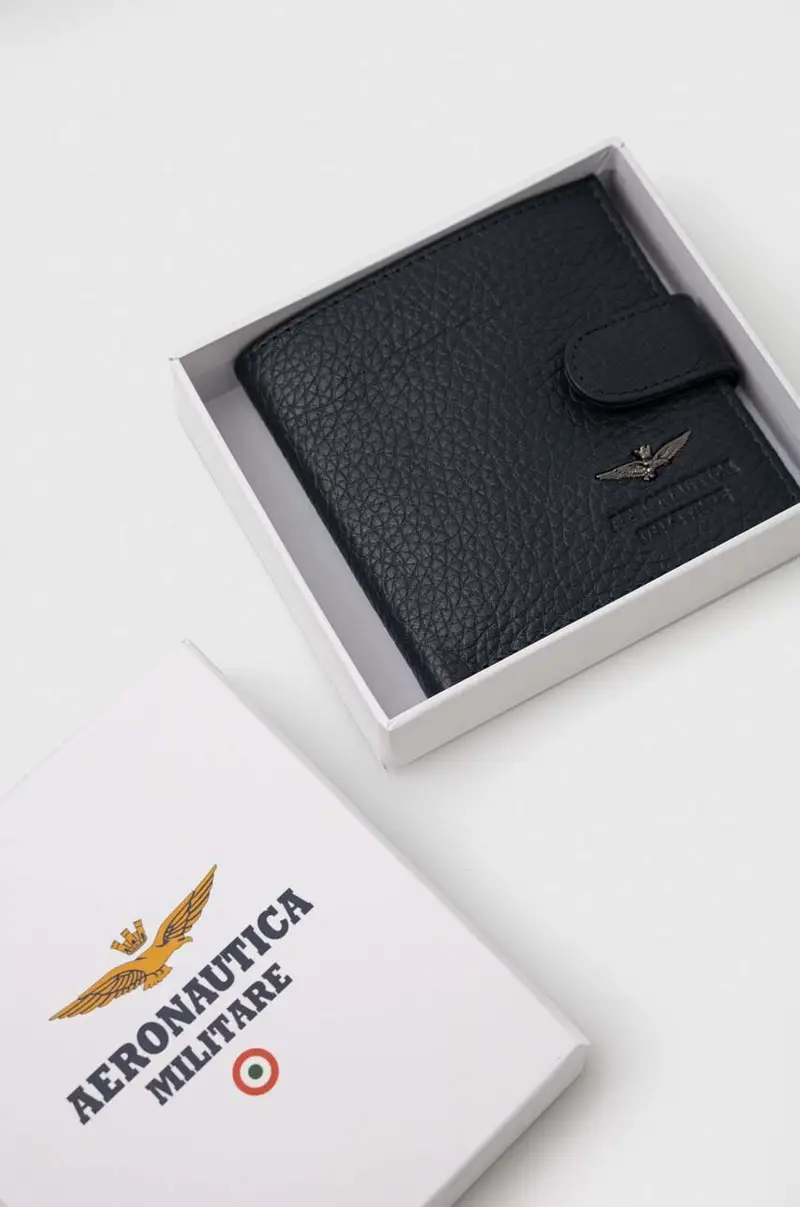 portafoglio in pelle uomo Blu navy miniatura 4