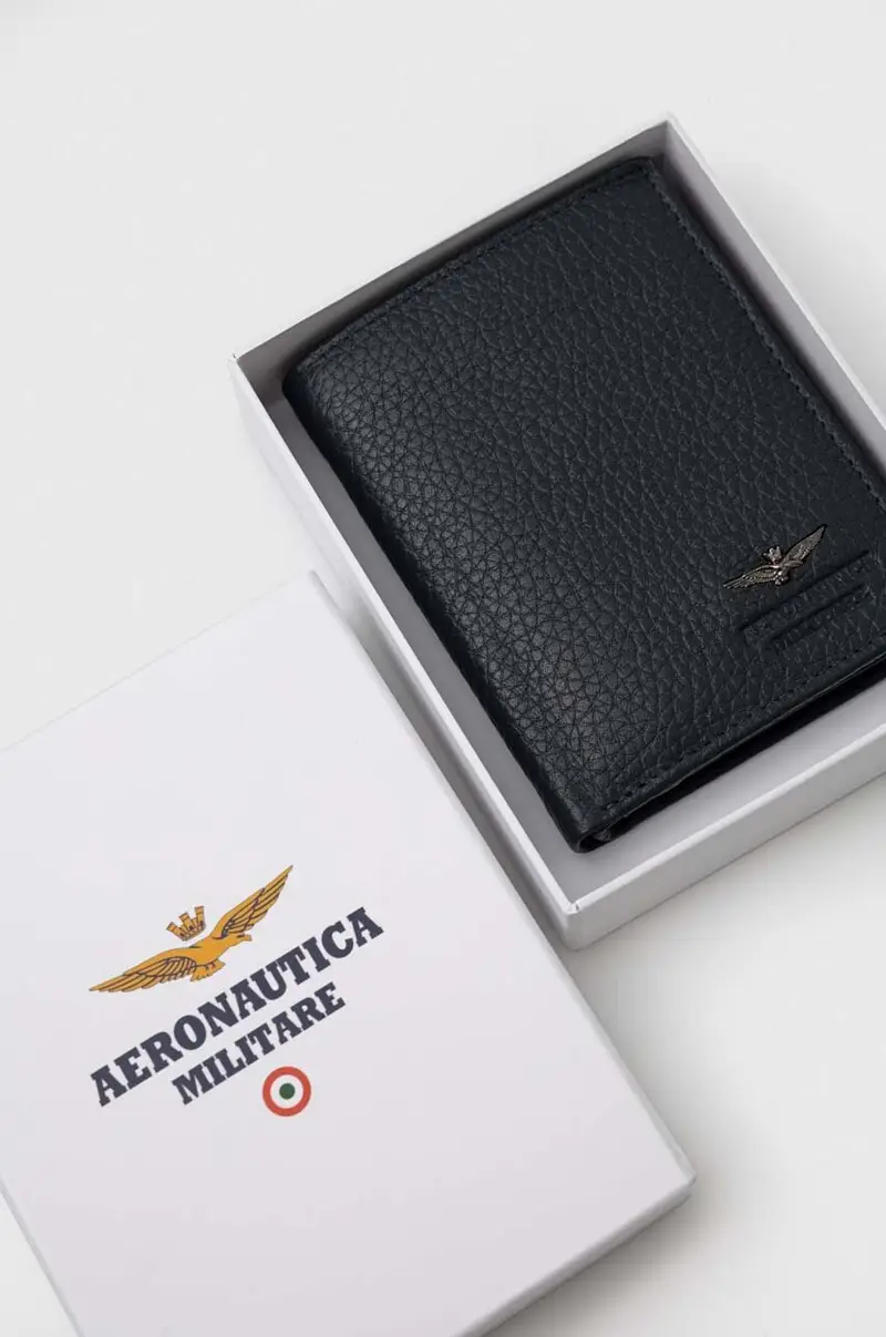 portafoglio in pelle uomo Blu navy miniatura 4