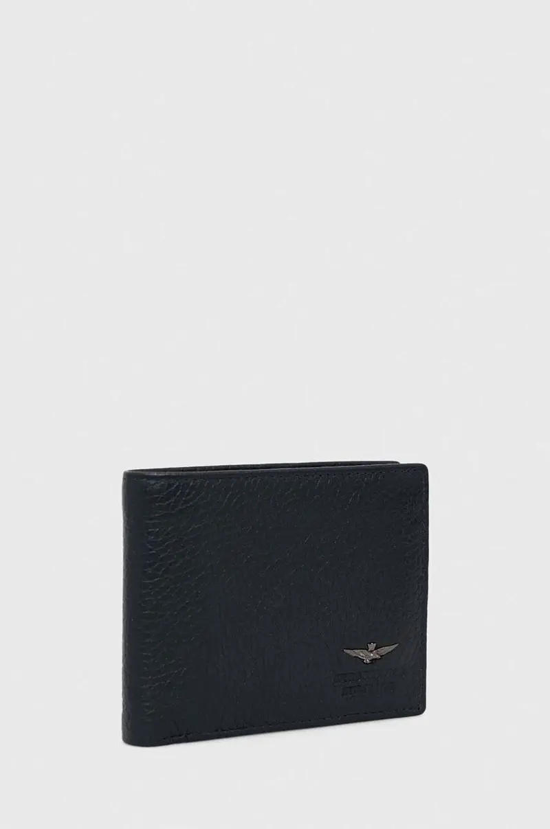 portafoglio in pelle uomo Blu navy miniatura 2