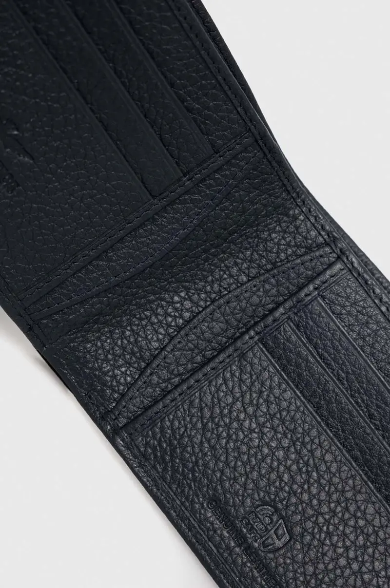 portafoglio in pelle uomo Blu navy miniatura 4