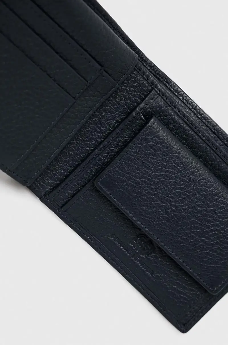 portafoglio in pelle uomo Blu navy miniatura 4