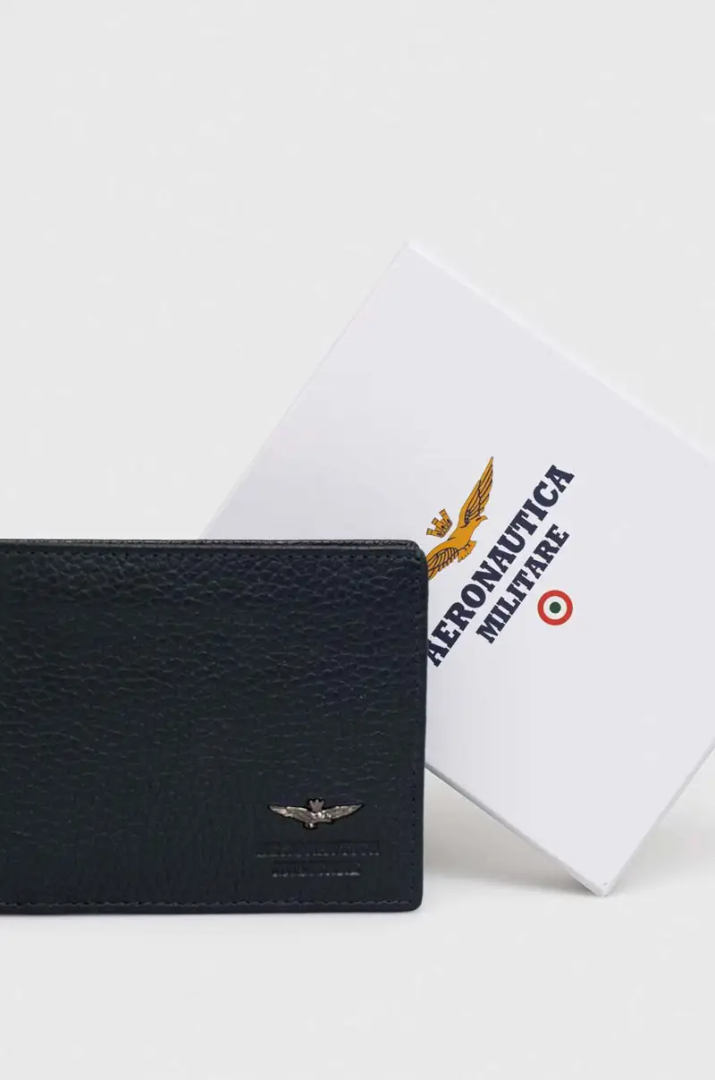 portafoglio in pelle uomo Blu navy miniatura 5