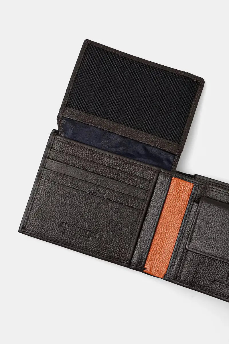 portafoglio in pelle uomo Marrone miniatura 4