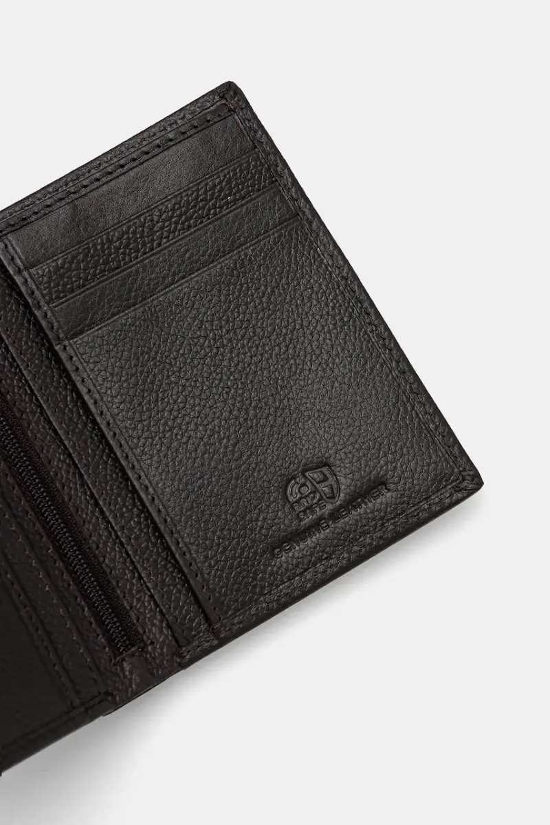 portafoglio in pelle uomo Marrone miniatura 4