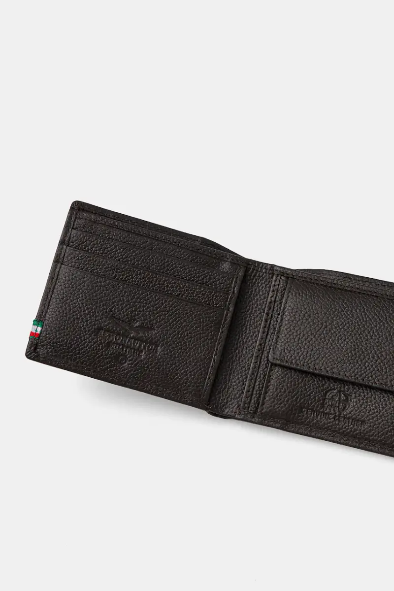 portafoglio in pelle uomo Marrone miniatura 3