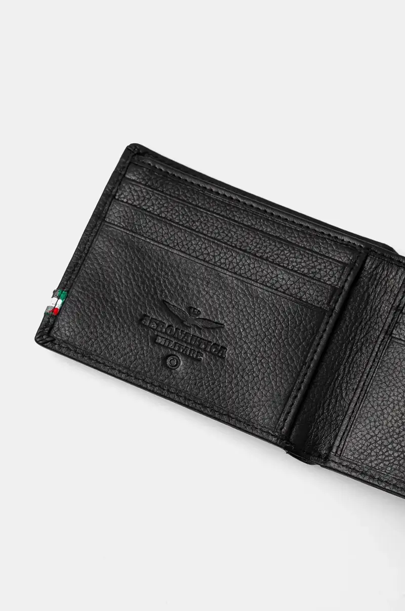 portafoglio in pelle uomo Nero miniatura 2