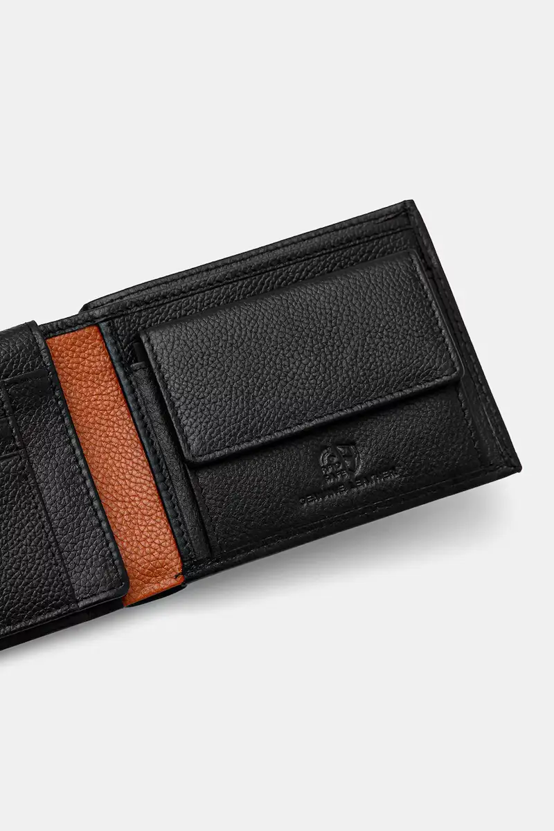 portafoglio in pelle uomo Nero miniatura 3