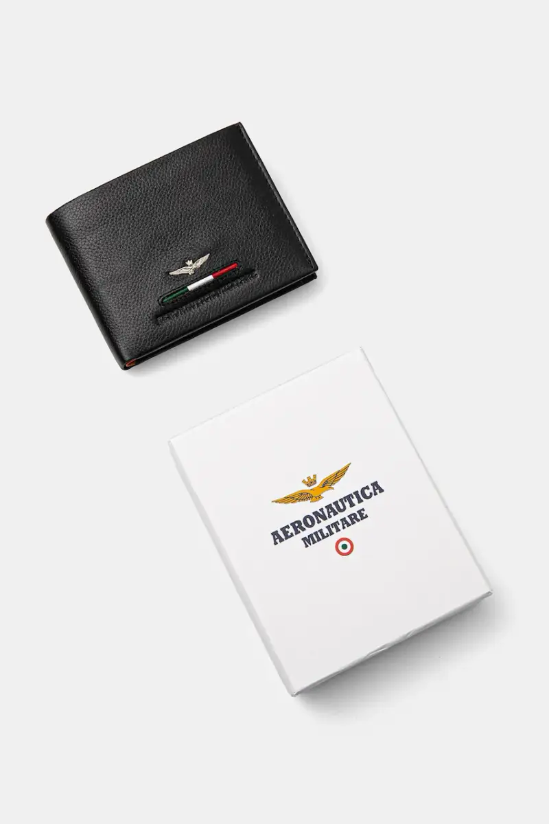 portafoglio in pelle uomo Nero miniatura 5