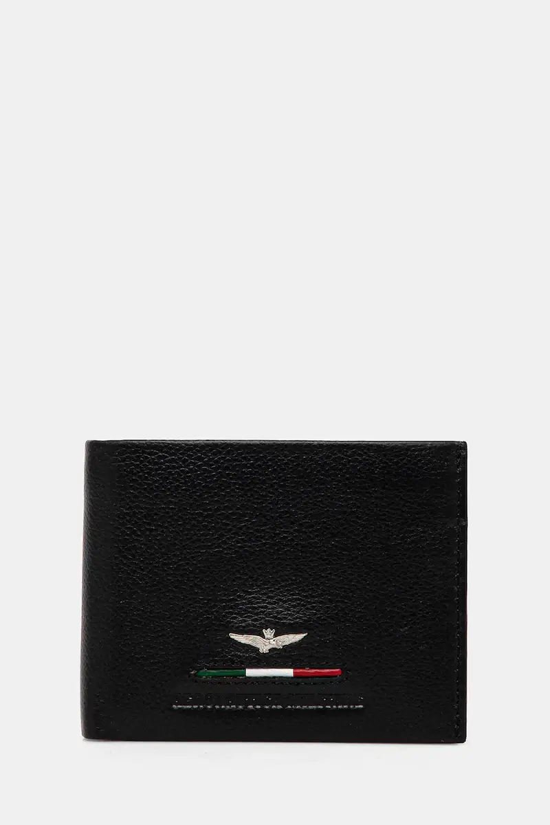 portafoglio in pelle uomo Nero