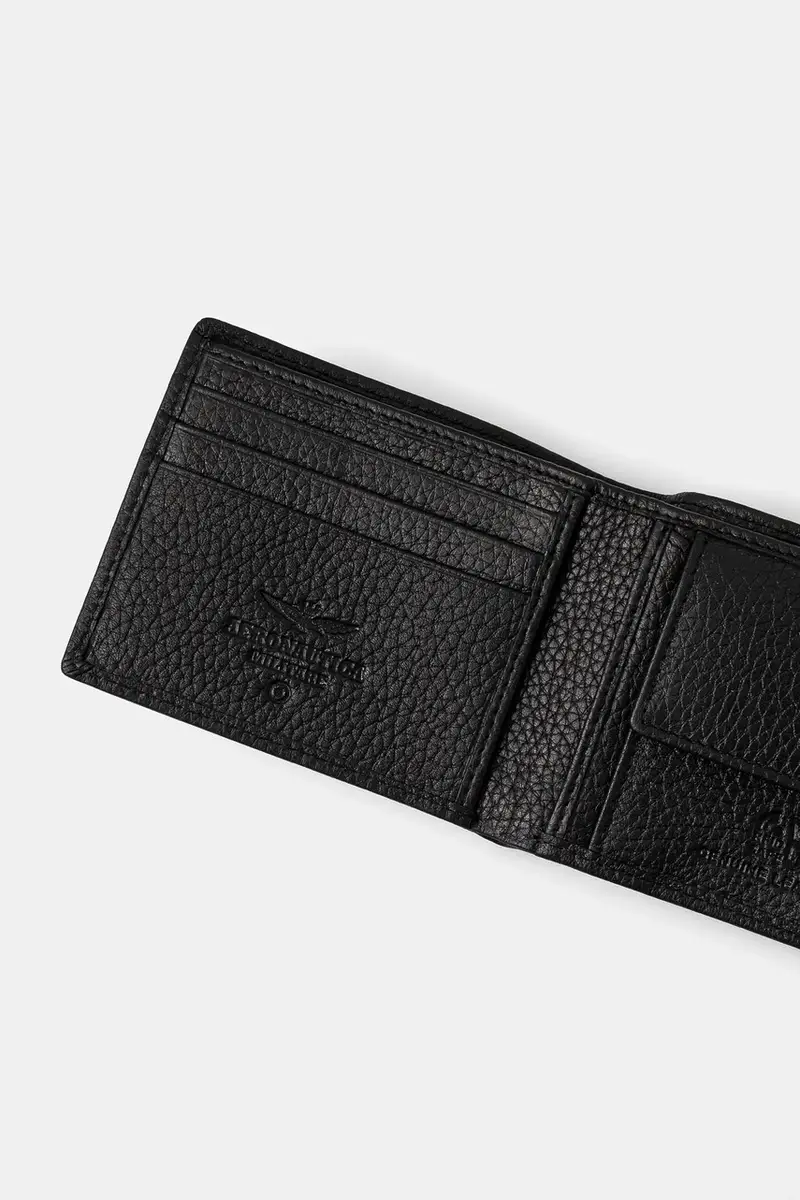 portafoglio in pelle uomo Nero miniatura 2
