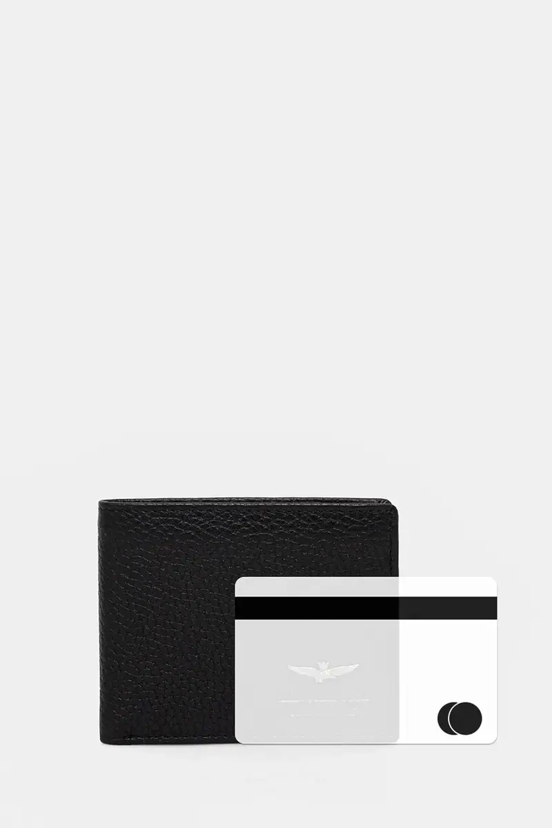 portafoglio in pelle uomo Nero miniatura 5