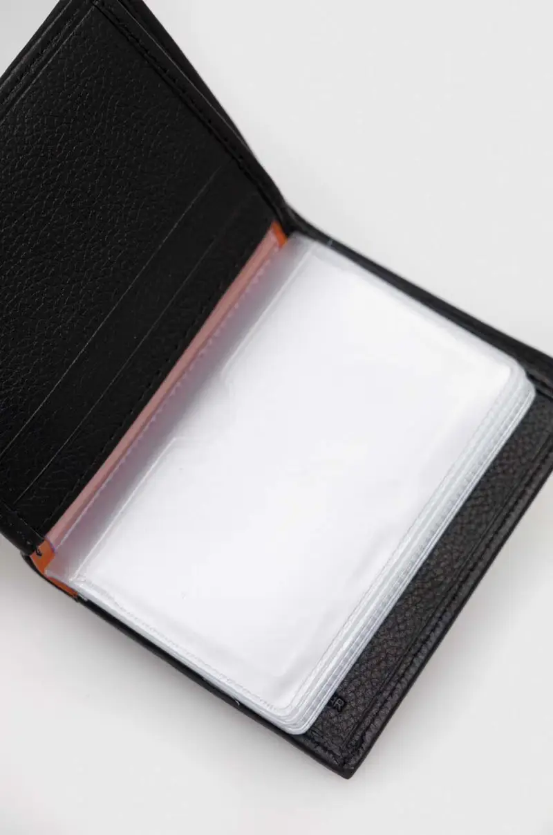 portafoglio in pelle uomo Nero miniatura 5
