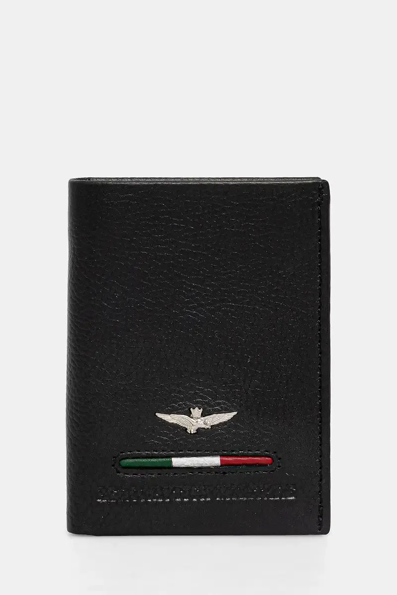 portafoglio in pelle uomo Nero