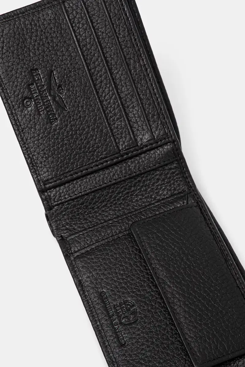 portafoglio in pelle uomo Nero miniatura 3