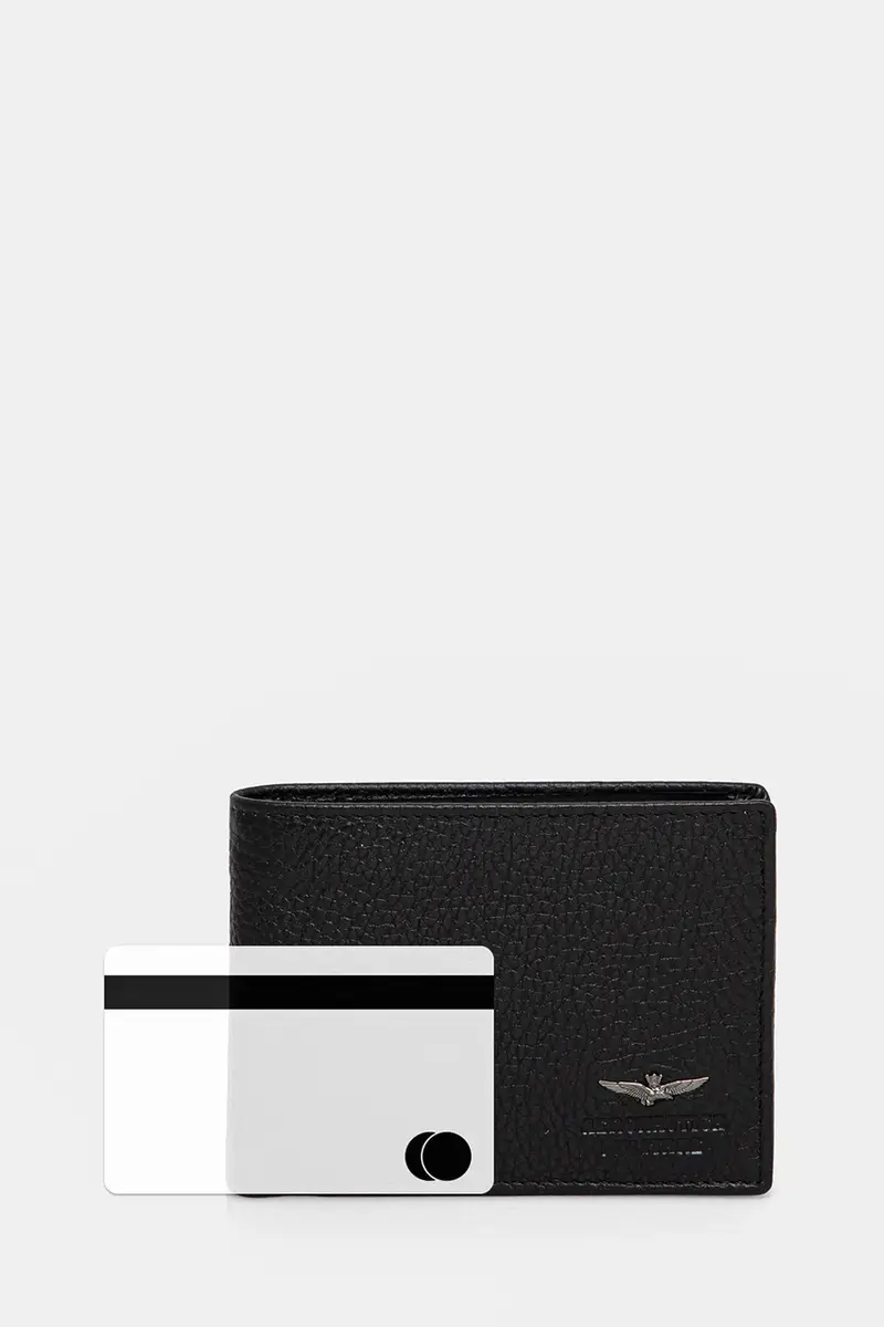 portafoglio in pelle uomo Nero miniatura 5