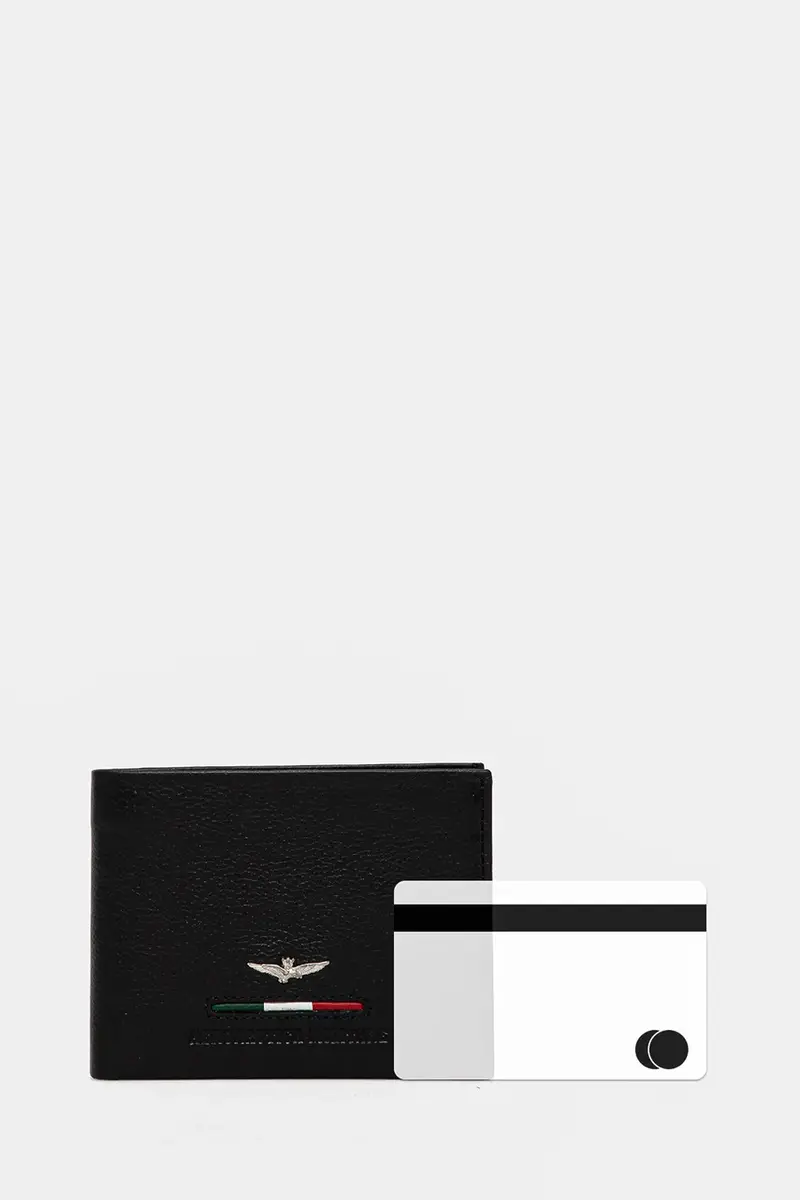 portafoglio in pelle uomo Nero miniatura 5